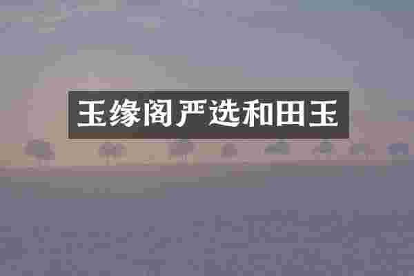 玉缘阁严选和田玉