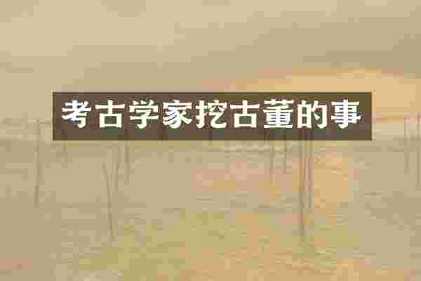 考古学家挖古董的事