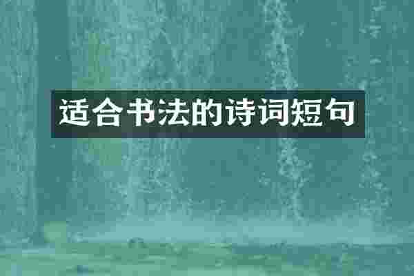 适合书法的诗词短句