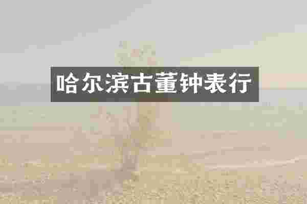 哈尔滨古董钟表行