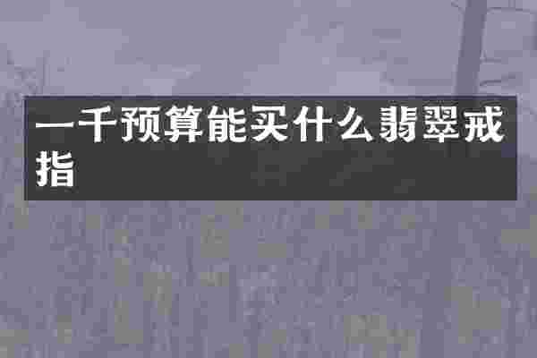 一千预算能买什么翡翠戒指