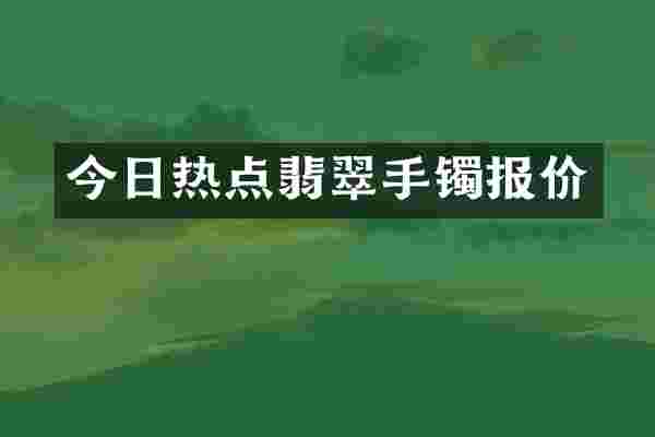今日热点翡翠手镯报价
