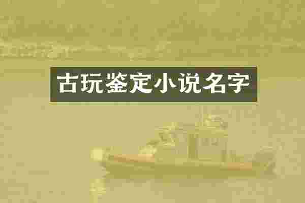 古玩鉴定小说名字