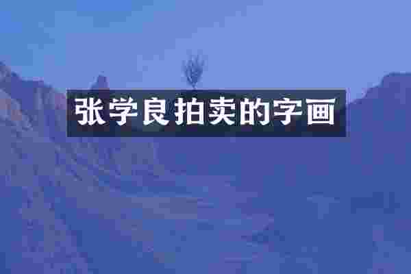 张学良拍卖的字画