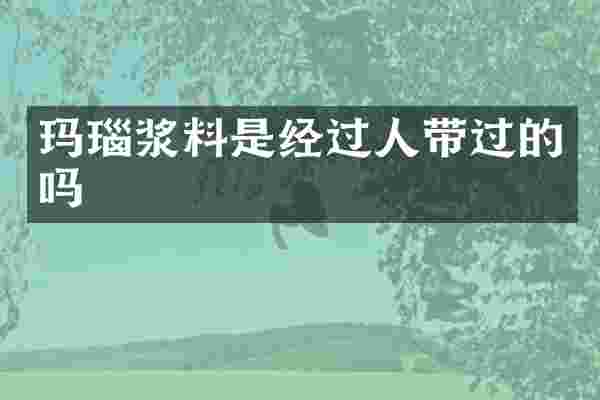 玛瑙浆料是经过人带过的吗