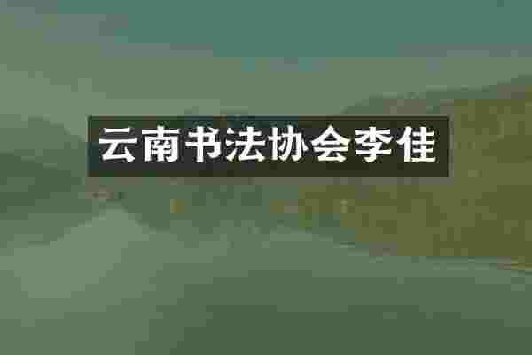 云南书法协会李佳