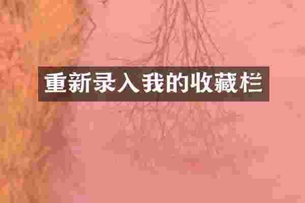 重新录入我的收藏栏