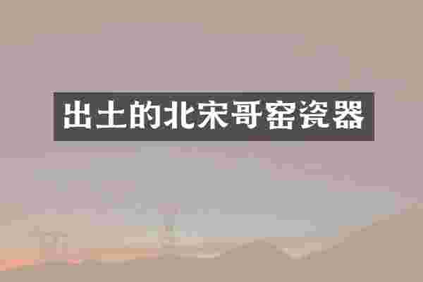 出土的北宋哥窑瓷器