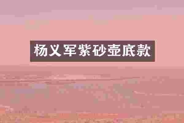 杨义军紫砂壶底款