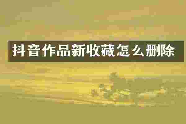 抖音作品新收藏怎么删除