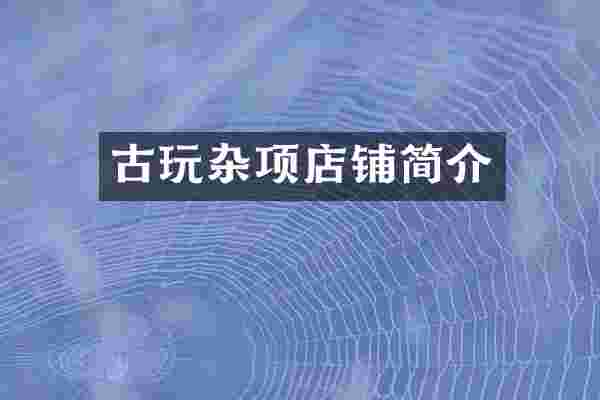 古玩杂项店铺简介