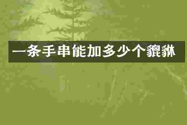 一条手串能加多少个貔貅