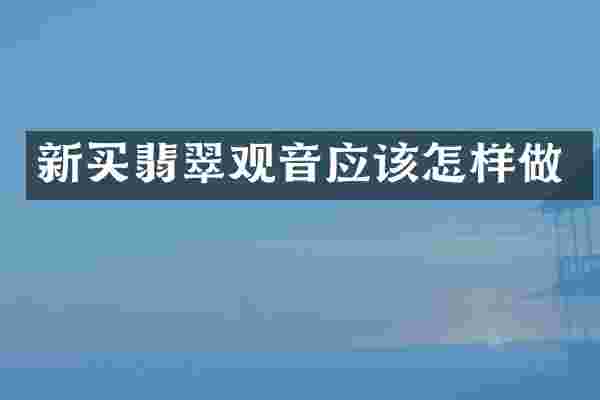 新买翡翠观音应该怎样做
