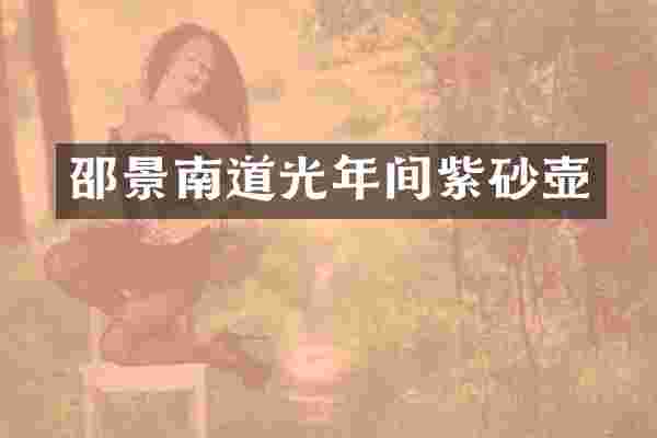 邵景南道光年间紫砂壶