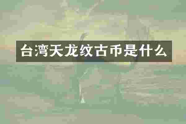 台湾天龙纹古币是什么