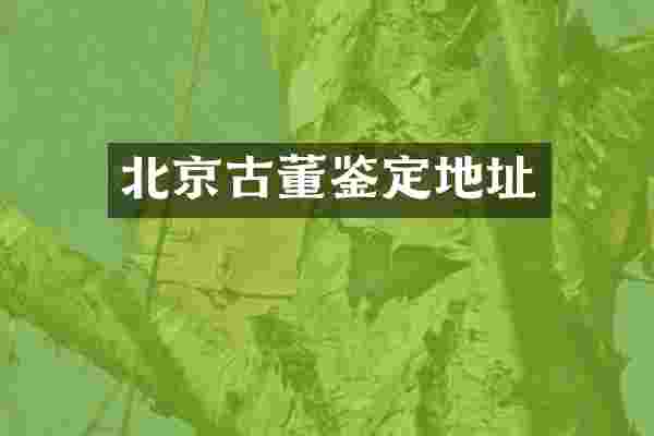 北京古董鉴定地址