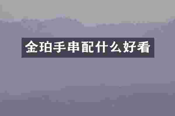 金珀手串配什么好看