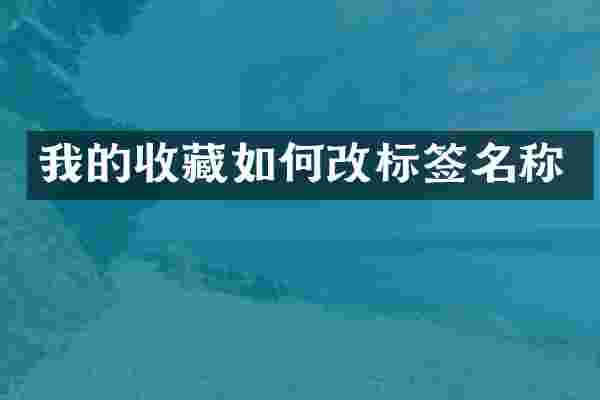 我的收藏如何改标签名称