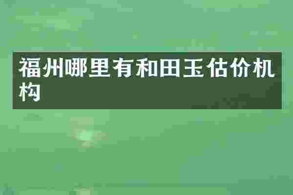 福州哪里有和田玉估价机构