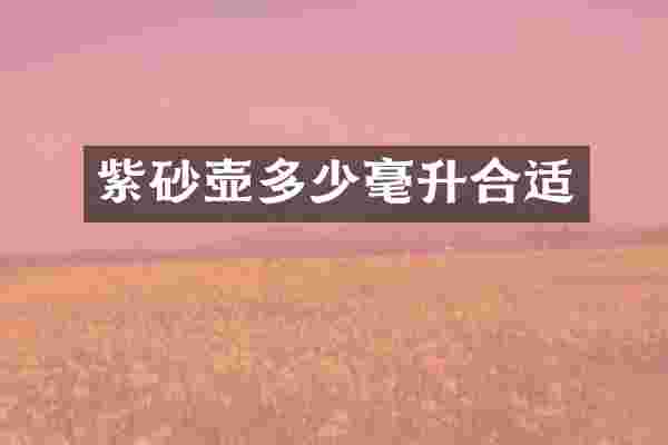 紫砂壶多少毫升合适