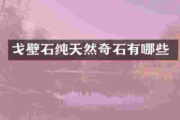 戈壁石纯天然奇石有哪些