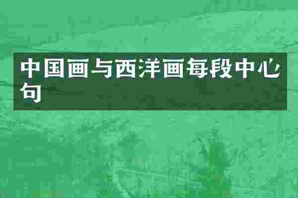 中国画与西洋画每段中心句