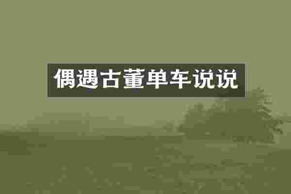 偶遇古董单车说说