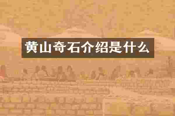黄山奇石介绍是什么