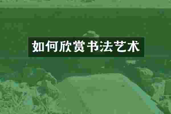 如何欣赏书法艺术