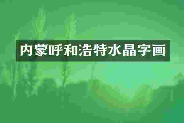内蒙呼和浩特水晶字画