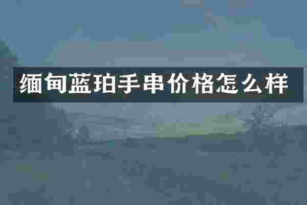 缅甸蓝珀手串价格怎么样