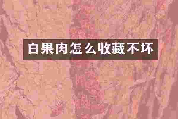 白果肉怎么收藏不坏