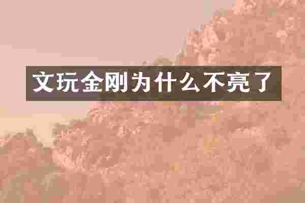 文玩金刚为什么不亮了