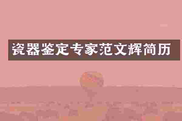 瓷器鉴定专家范文辉简历