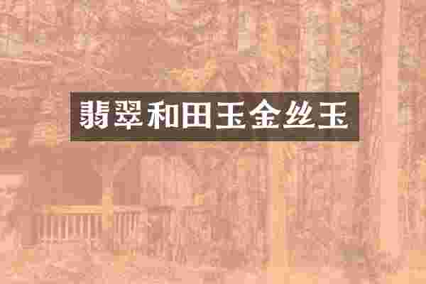 翡翠和田玉金丝玉