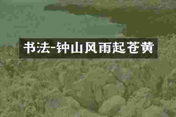 书法-钟山风雨起苍黄