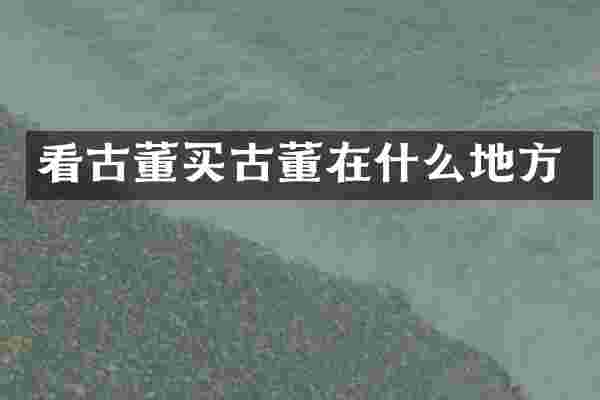 看古董买古董在什么地方