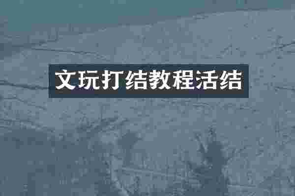 文玩打结教程活结