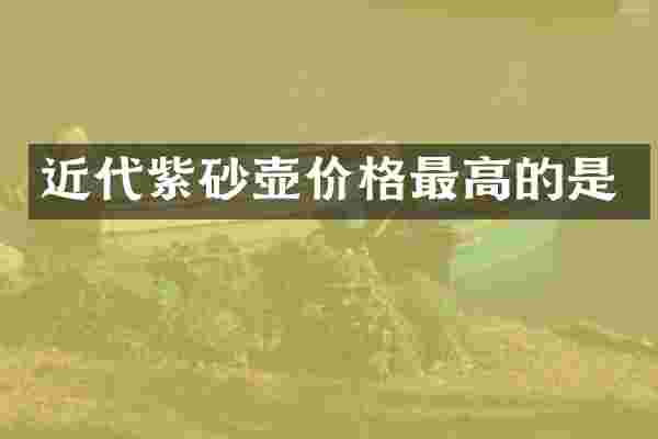 近代紫砂壶价格最高的是