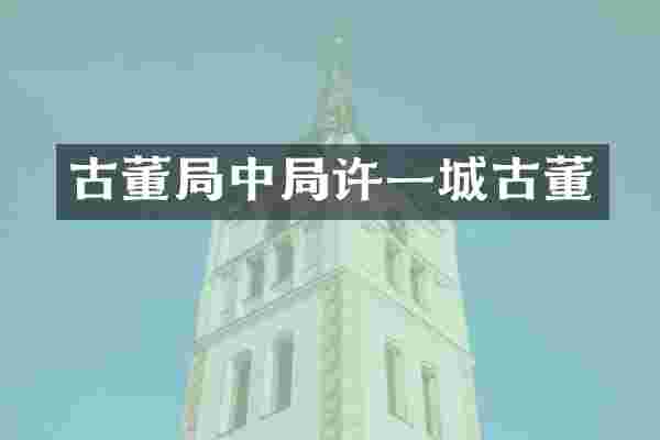 古董局中局许一城古董