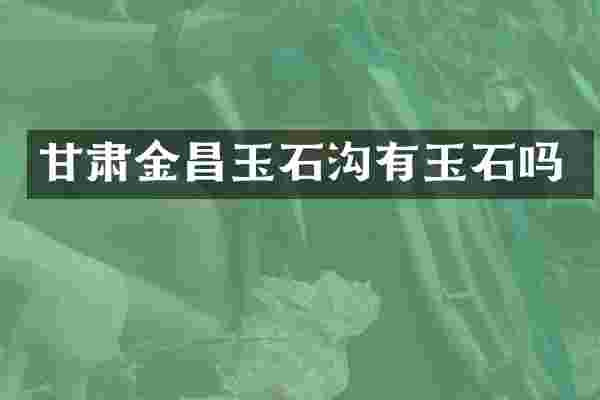 甘肃金昌玉石沟有玉石吗