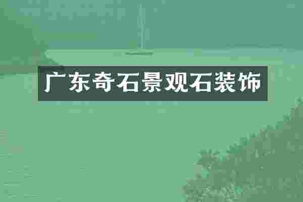 广东奇石景观石装饰