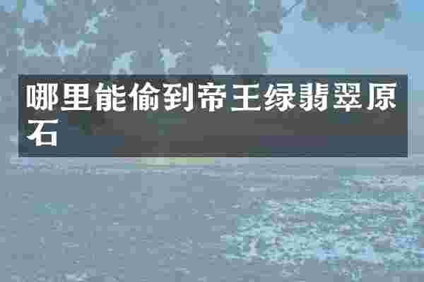 哪里能偷到帝王绿翡翠原石