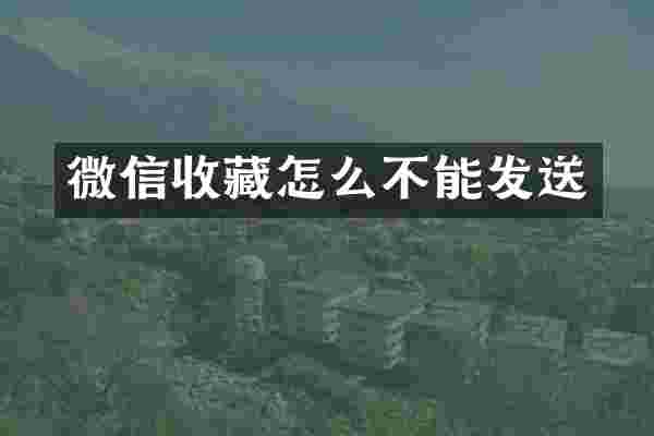 微信收藏怎么不能发送