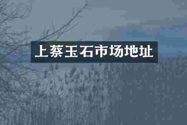 上蔡玉石市场地址