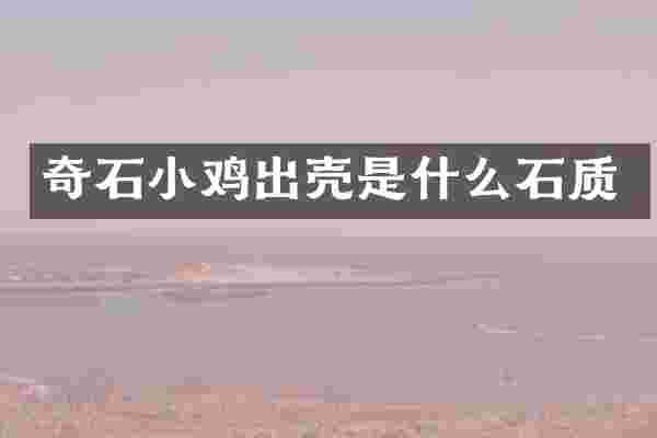 奇石小鸡出壳是什么石质