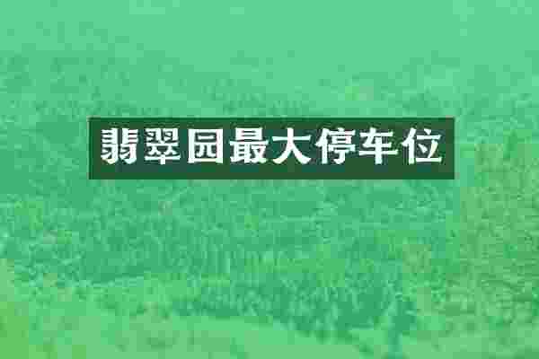 翡翠园最大停车位