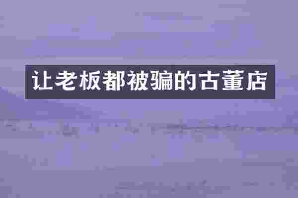 让老板都被骗的古董店