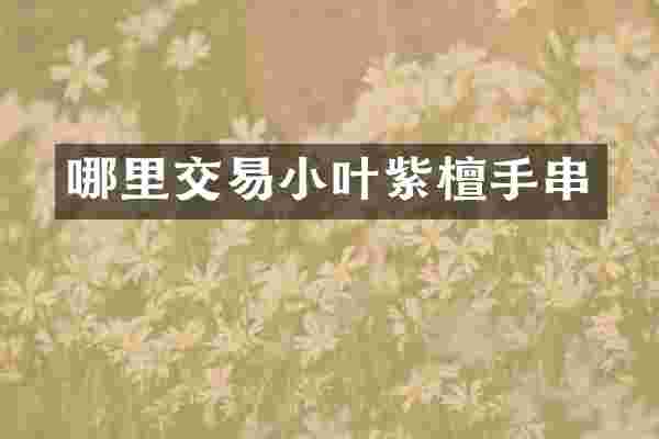 哪里交易小叶紫檀手串