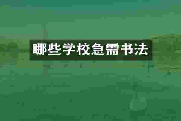 哪些学校急需书法